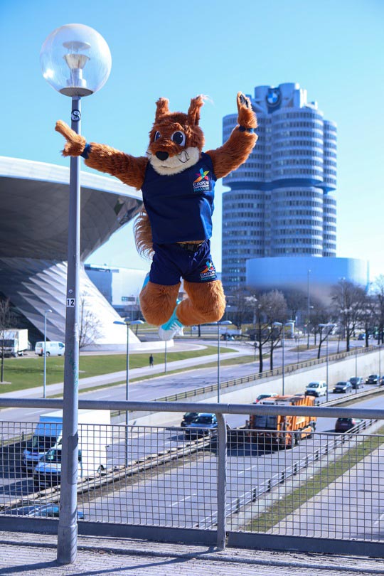 Gfreidi ist das Maskottchen der European Championships Munich 2022 (©Foto: European Championships Munich 2022)